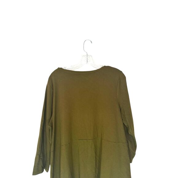 J. Jill Ponte Tunic Top Brown Basic 3/4 Sleeve Scoop Neck Basic Stretch Large - Picture 7 of 12